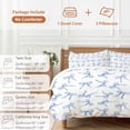 thumbnail image 6 of 3 Piece Purple Blue Bow Ribbon Duvet Cover Set Full Size, Microfiber Comforter/Quilt Cover with Corner Ties and 2 Pillowcases, Vintage Modern Art Bowknot All Season Soft Bedding with Zipper Closure, 6 of 8