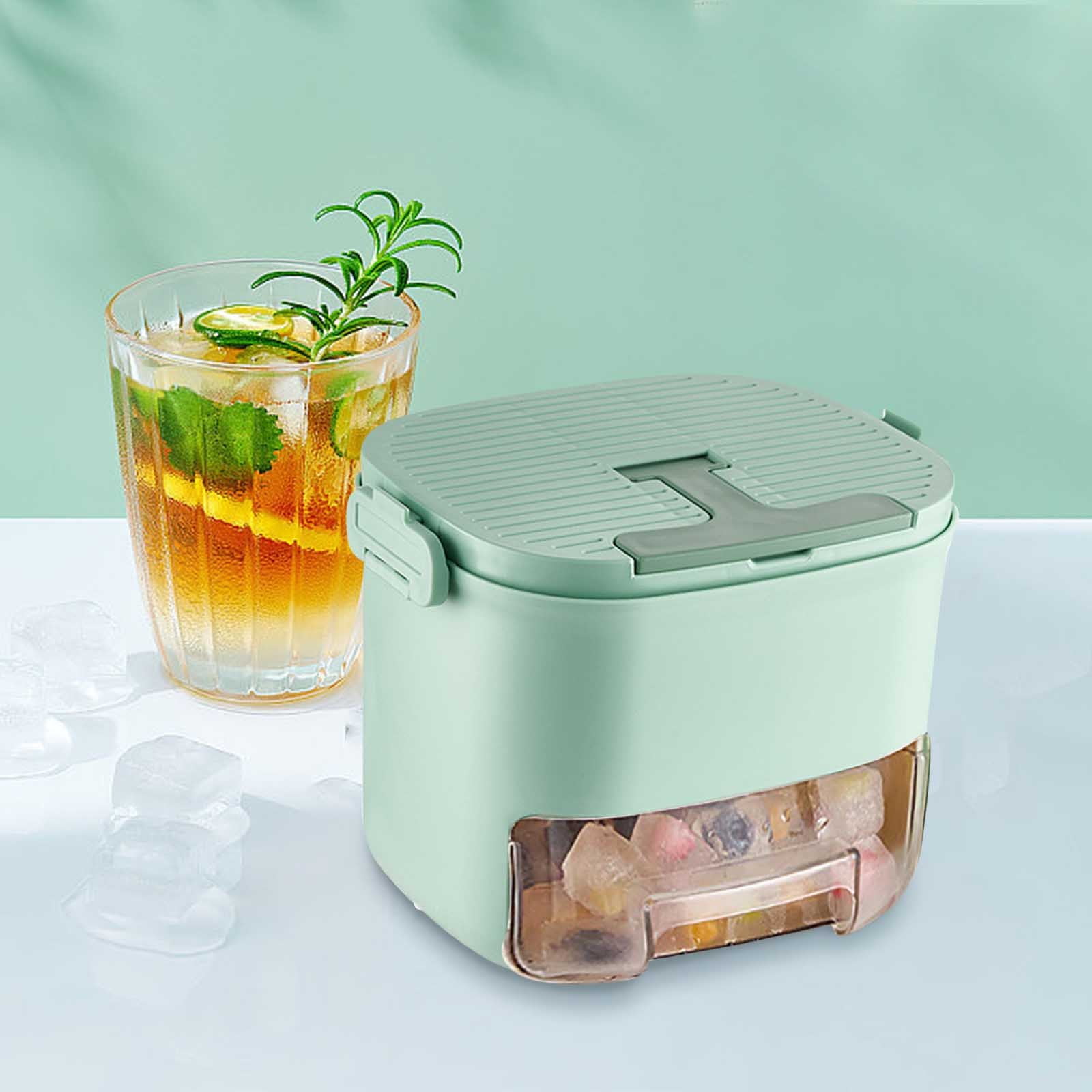 BZPIZ Kitchen Flash Ice Molds Tray with Lid Durable Stackable Ice Trays for Freezer with Spill-Resistant & Removable Lids Stackable Compact Ice Bucket Kits