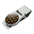thumbnail image 1 of Gold Dollar Sign Money Pattern Satin Chrome Plated Metal Money Clip, 1 of 3