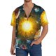 thumbnail image 1 of Fotbe Space Planet Camisa Estampada de Manga Corta para Hombre, Casual de Verano, Estilo Playero, Sin Arrugas-3X-Large, 1 of 5