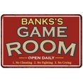 thumbnail image 1 of BANKS'S Game Room Sign Vintage Look 16 x 24 Matte Finish Metal 116240001021, 1 of 1