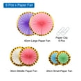 thumbnail image 3 of Uxcell Conjunto de Ventiladores de Papel Colgantes Decoraciones de Papel para Fiesta de Cumpleaños, Colorido Dorado (6pcs), 3 of 7