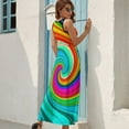 thumbnail image 6 of Maxi Dress Reteo Dress Psychedelic Swirls Night Club Street Wear Bohemia Long Dresses High Waist Oversize Clothing, 6 of 7