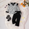 thumbnail image 2 of Ymyiu Baby Girl Winter Clothes Toddler Girl Fall Clothes Set Warm Sweatshirt Pants Long Sleeve Sweatsuits Winter Pullover Outfits 6-9 Months(Black, 6-9 Months), 2 of 5
