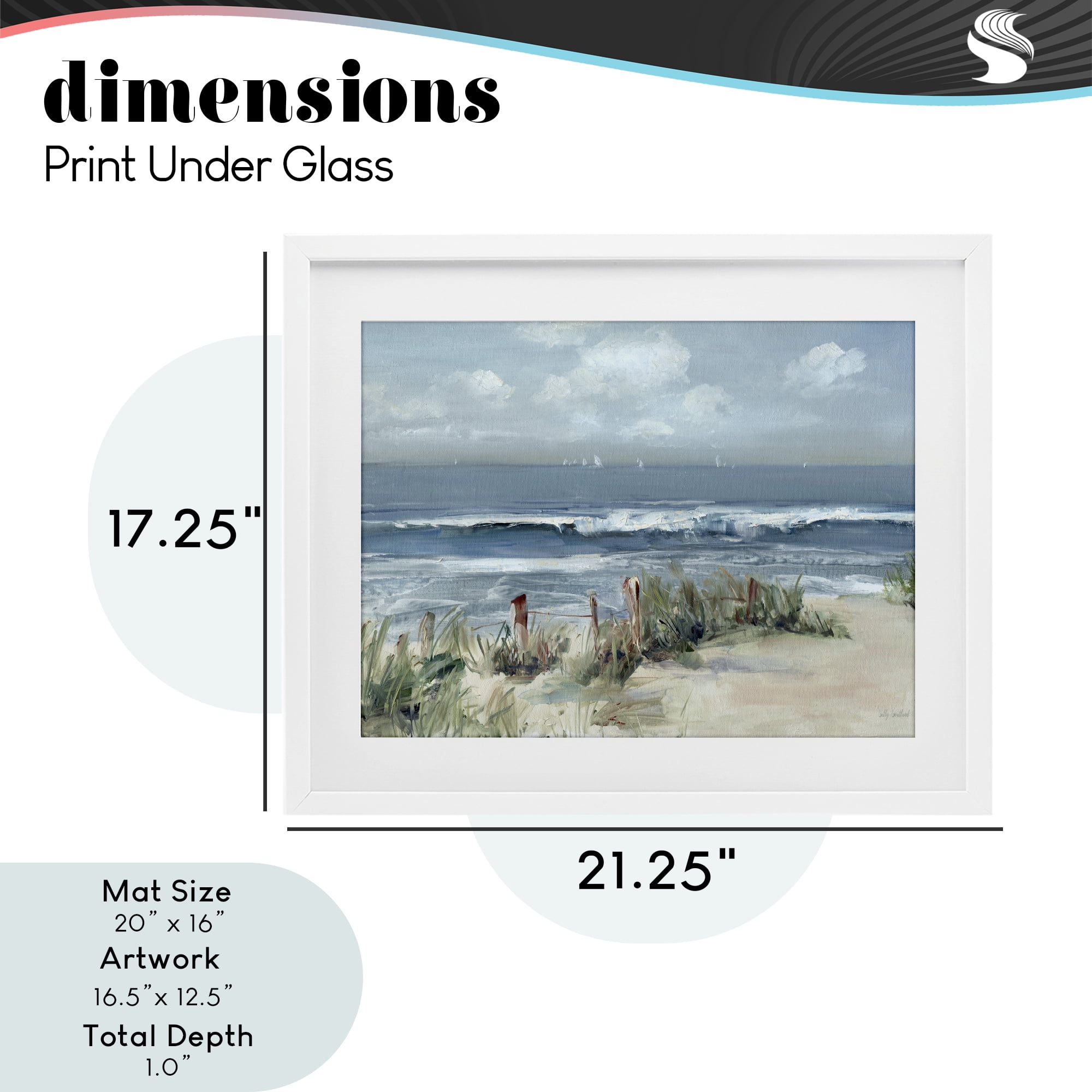 Stupell Industries Brushed Expression of Coast White Framed Print Under Glass, design by Sally Swatland