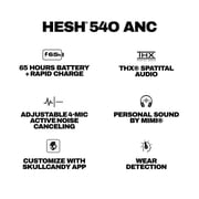 Skullcandy Hesh 540 ANC Wireless over-Ear Headphones with Active Noise Canceling, True Black