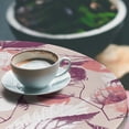 thumbnail image 3 of Ambesonne Leaves Pattern Fitted Round Tablecloth, Grunge Leafy Artwork, 36"- 40" Diameter, Coral Plum Eggshell, 3 of 5