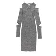 thumbnail image 1 of bar III Vestido ajustado con suéter recortado para mujer, gris, pequeño, 1 of 2