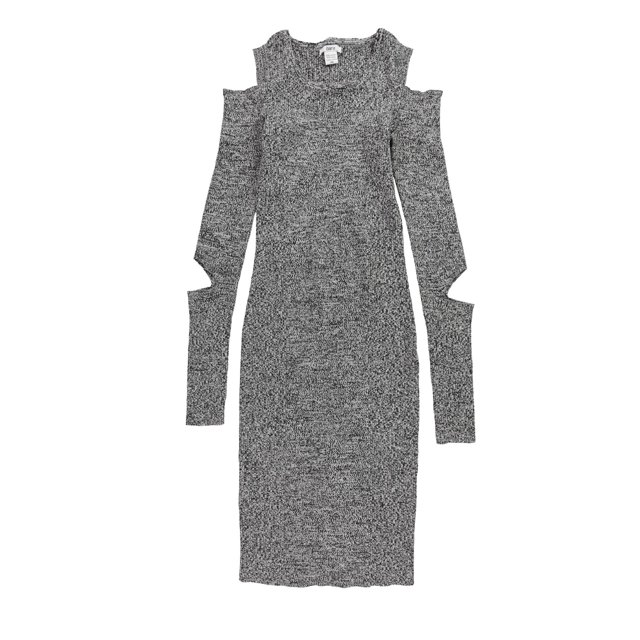 bar III Vestido ajustado con suéter recortado para mujer, gris, pequeño