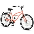 thumbnail image 1 of S26204 26 Inch Beach Cruiser Bike for Men and Women, Steel Frame, Single Speed Drivetrain, Upright Comfortable Rides, Pink, 1 of 7