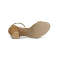 thumbnail image 6 of BLISSFUL STEP Women's Shoes Ankle Strap Block Heel Buckle Open Toe Sandals Brown 5.5, 6 of 9