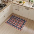 thumbnail image 2 of ODIKA 3'x5' Washable Area Rug Non-Slip, Flatweave, Easy Care Door Vintage Stripe Layout Stars Bordered Independence July Patriotic Refined for Hallway, Laundry Room, 2 of 7