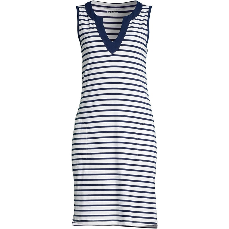 Lands' End Women's Cotton Jersey Sleeveless Swim Cover-up Dress Print - Walmart.com Lands' End Women's Cotton Jersey Sleeveless Swim Cover-up Dress Print - Walmart.com