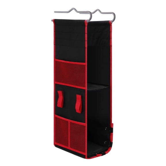 OIUR Locker Shelf Organizer 3-Tier Hanging Storage Bag Locker Storage Rack with Side Pockets Hooks for School Gym Closet