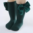 thumbnail image 5 of Newborn Baby Girls Knee High Socks Bow Long Stockings Infants Toddlers Ruffled Socks School Uniform Leggings, 5 of 6