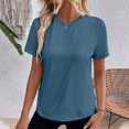 thumbnail image 6 of SHITINN Womens Casual Fashion Solid Color Crew Neck Short Sleeve Pullover T Shirt Women's T Shirts Short Sleeve Tops for Women Womens Summer Blouses, 6 of 7