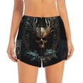 thumbnail image 2 of Salouo Vintage Ornate Skull Print Women's 2 in 1 Running Shorts Double-Layer Shorts Athletic Workout Gym Yoga Shorts Running Shorts for Women-Large, 2 of 7