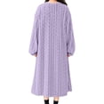 thumbnail image 4 of Ohufall Pajamas Dress for Women Warm Winter Fleece Bathrobe Nightgown Loungewear Crew Neck Long Sleep Robe, 4 of 9