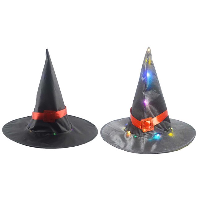 Sombrero resplandeciente de Halloween Niños Fiesta de adultos Fiesta de baile Vestir Sombrero de bruja Wmkox8yii fhajkh1394