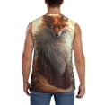 thumbnail image 4 of Fotbe Mystic Fox With Halo Men's Camiseta sin Mangas Estampada para Hombres, Playera Casual para Gimnasio, Entrenamiento, Playa-Large, 4 of 7