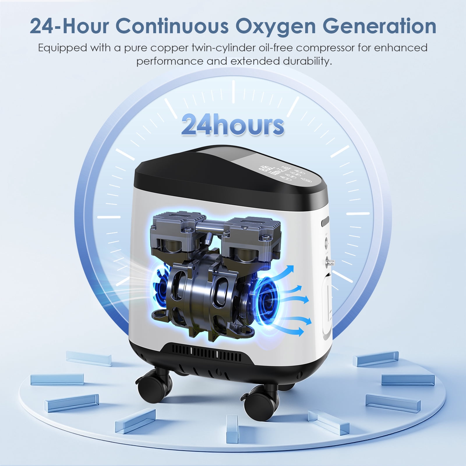 Nantfun Upgraded 1-9/&L Tube Machine 90% Out Portable OO2 Concentrator for Home T68