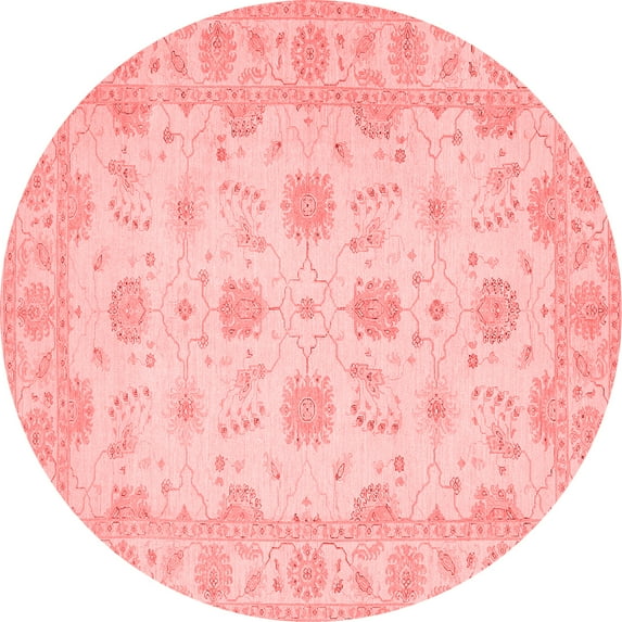 Ahgly Company Indoor Round Oriental Red Traditional Area Rugs, 3' Round
