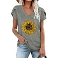 thumbnail image 1 of Pntutb Blusa de verano con cuello en V y estampado de girasol para mujer Pntutb Pntutb-1577, 1 of 5