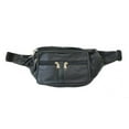 thumbnail image 5 of Black Leather Sport Fanny Pack Travel Waist Hip Jogging Zip Hip Bag Unisex, 5 of 6