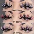 thumbnail image 2 of Zhuge Pestañas de colores, pestañas de visón con brillo, pestañas postizas rizadas largas y gruesas de estilo ojo de gato y zorro, 3 pares (57A-92CS), 2 of 3