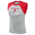 thumbnail image 3 of Women's WEAR by Erin Andrews  Heather Gray Philadelphia Phillies Cropped Raglan Tank Top, 3 of 4