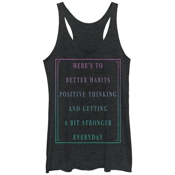 Women's CHIN UP Positive Thinking  Racerback Tank Top Black Heather X Large