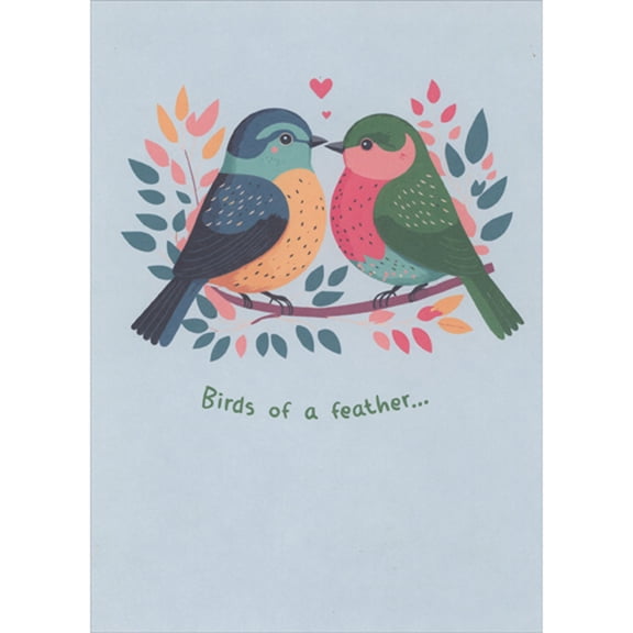 RSVP Two Lovebirds: Birds of a Feather Valentine's Day Card for Wife