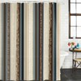 thumbnail image 3 of Boho Streiped Waterproof Fabric Shower Curtain,Vintage Abstract Beige Vertical Stripes Waterproof Fabric Shower Curtain for Bathroom Curtains Bathtubs Hotel Shower Curtains with 12 Hooks Long 72x78in, 3 of 8