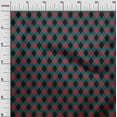 thumbnail image 2 of oneOone Cotton Poplin Dark Teal Green Fabric Argyle Check Dress Material Fabric Print Fabric By The Yard 42 Inch Wide, 2 of 4