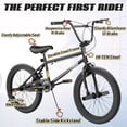 thumbnail image 6 of KORIMEFA Freestyle Kids BMX Bikes 18 20 inch Kids Bicycles for Years Old Boys Girls Teen with Adjustable Seat and Handbrake, for Kids 8-12 Beginner-Level to Advanced Rider, 6 of 15