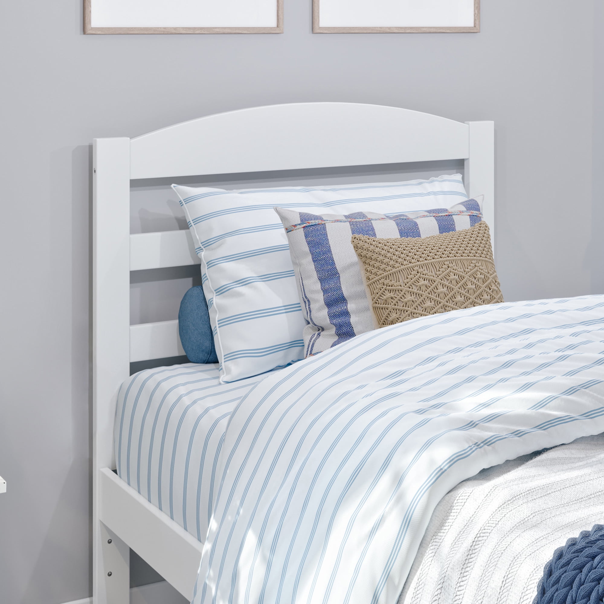 AFI Warren 14" Twin XL Wood Platform Bed Frame with Twin XL Trundle, White