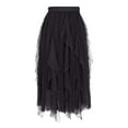 thumbnail image 2 of Wancir Women Tutu Tulle Skirt Elastic High Waist Scallop Layered Skirt Mesh A-Line Midi Skirt, 2 of 6
