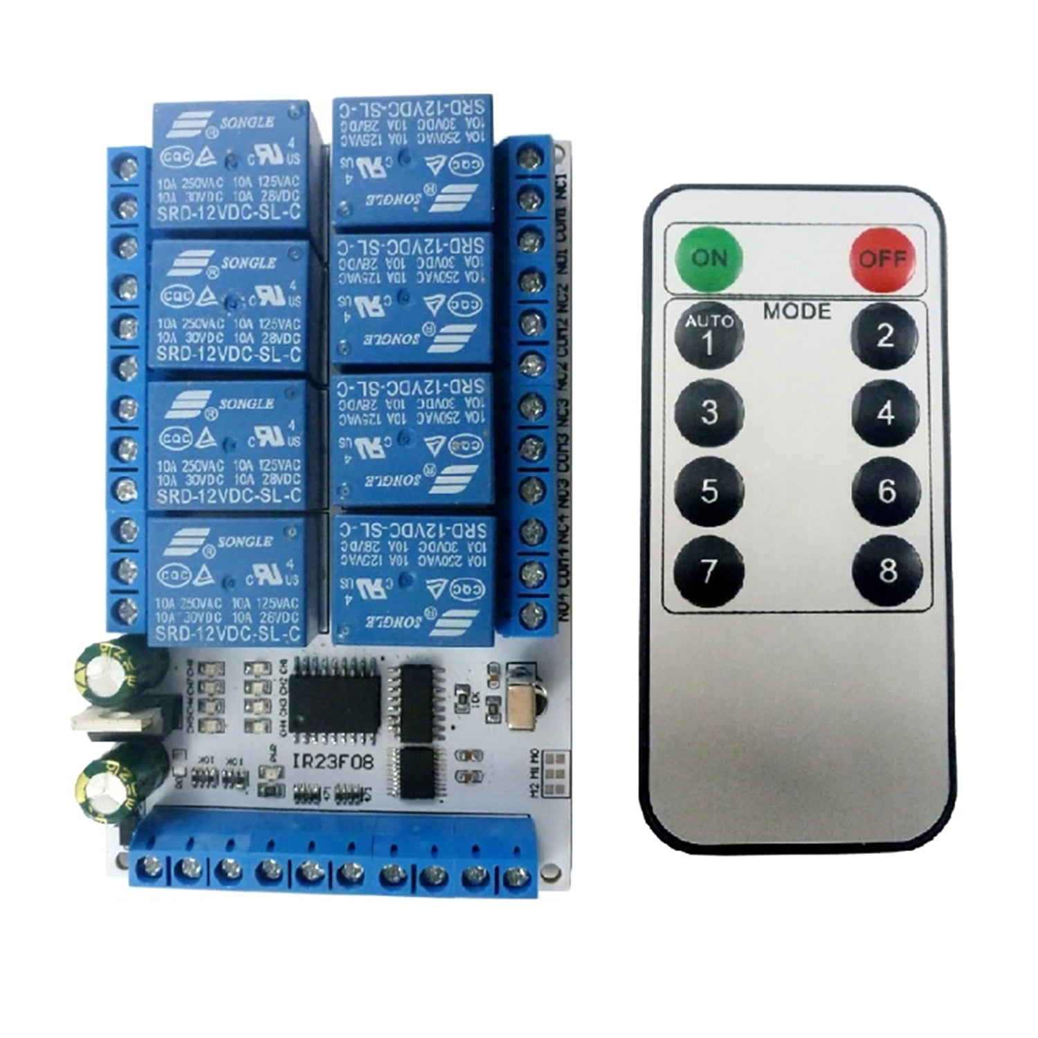 Módulo de relé de control remoto infrarrojo multifunción de 8 canales ...