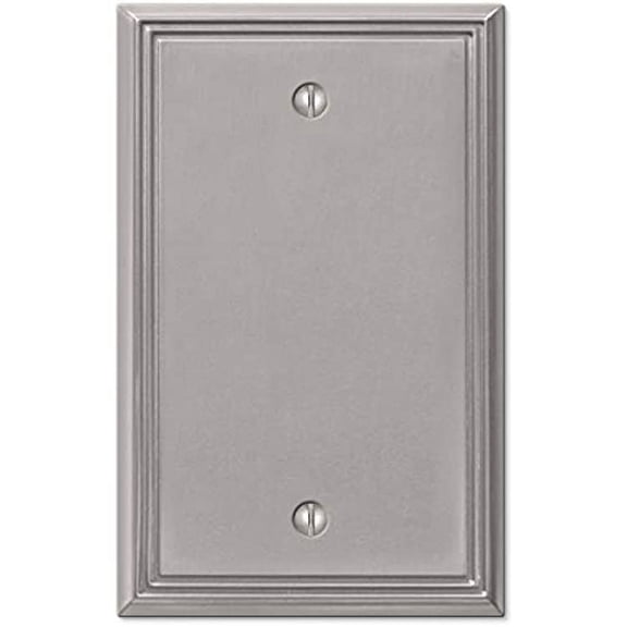 Amerelle 77BBN Moderne Wallplate 1 Blank Cast Metal Brushed Nickel 1-Pack