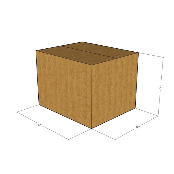 12x10x9 Kraft Brown Corrugated Shipping Boxes, 32 ECT Single-Wall, Qty 25