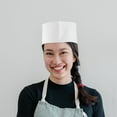 thumbnail image 4 of 20 gorros de chef de papel: gorros de chef desechables de papel para uso culinario. Gorros retro para servir comida en restaurantes, panaderías y fiestas., 4 of 7