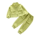 thumbnail image 2 of Esaierr Kids Toddler Sweat Suits Joggers Pants Set for Girls, Little Girls Spring Fall Tracksuits Sweatpants Outfits Baby Solid Color Athletic Zipper Top+ Elastic Trousers Sports Clothes,Size 1-4Y, 2 of 6