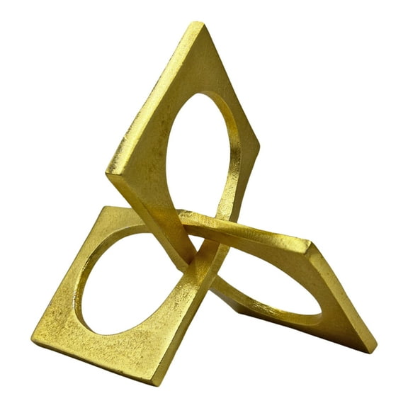 Bergamo Art 8.5 inch Decorative Handmade Aluminum Square Sculpture in Gold