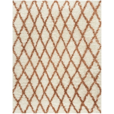 SAFAVIEH Kenya London Geometric Area Rug, Ivory/Terracotta, 8' x 10'