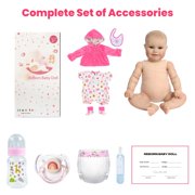 20 Inch Reborn Baby Doll Sunny, Cute Soft Vinyl Realistic Baby Doll, Poseable Smiling Newborn Doll, Perfect Gift For Kids Age 3+ Christmas Gift