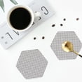 thumbnail image 4 of Honeii Airplane print Leather Coaster Set of 4, ideal for safeguarding your furniture from drinks spills and effortless cleanup-Hexagon, 4 of 6