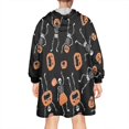 thumbnail image 2 of Wearable Oversized Blanket,Halloween Skeletons and Pumpkins Wearable Blanket Hoodie for Adults,Cozy Hooded Blankets with Super Pockets,Super Warm Fuzzy Pullover for Women & Men, 2 of 6