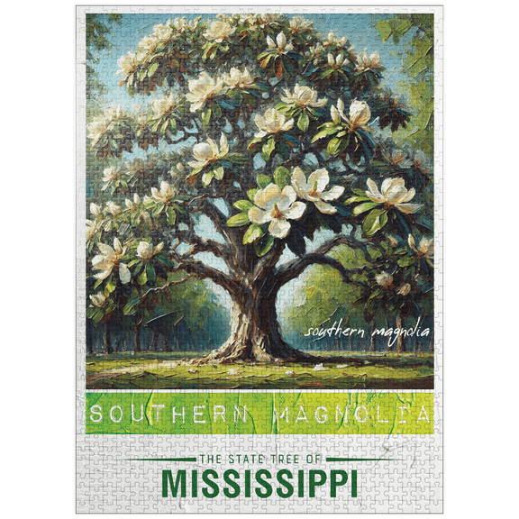 MyPuzzle - State Trees Series: Mississippi, Southern Magnolia - Premium 1000 Piece Jigsaw Puzzle for Adults