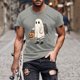 thumbnail image 1 of Blusas y camisas de manga corta y cuello redondo para hombre. Blusas/camisetas de manga corta con cuello redondo y estampado de Halloween para hombre. Blusa para hombre., 1 of 5