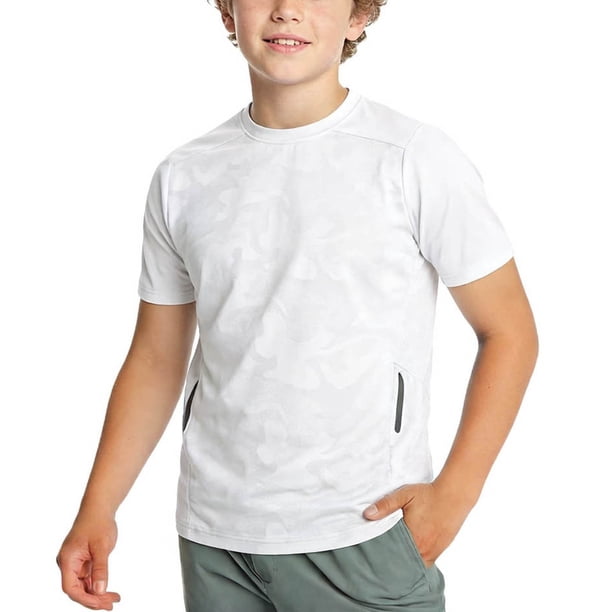 Camisas de Manga Larga para Niños Tamaño 12-14 Color Sólido de la Juventud Verano Cuello Redondo Manga Corta Camiseta de Manga Larga para Niños Niño Pequeño Camisas de Manga Larga 2T
